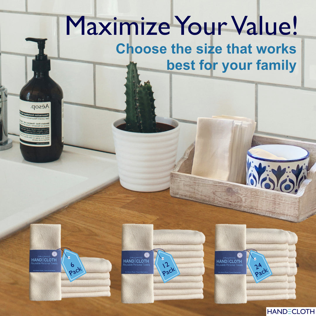 Save money by using an alternative to paper towels that is reusable and organic