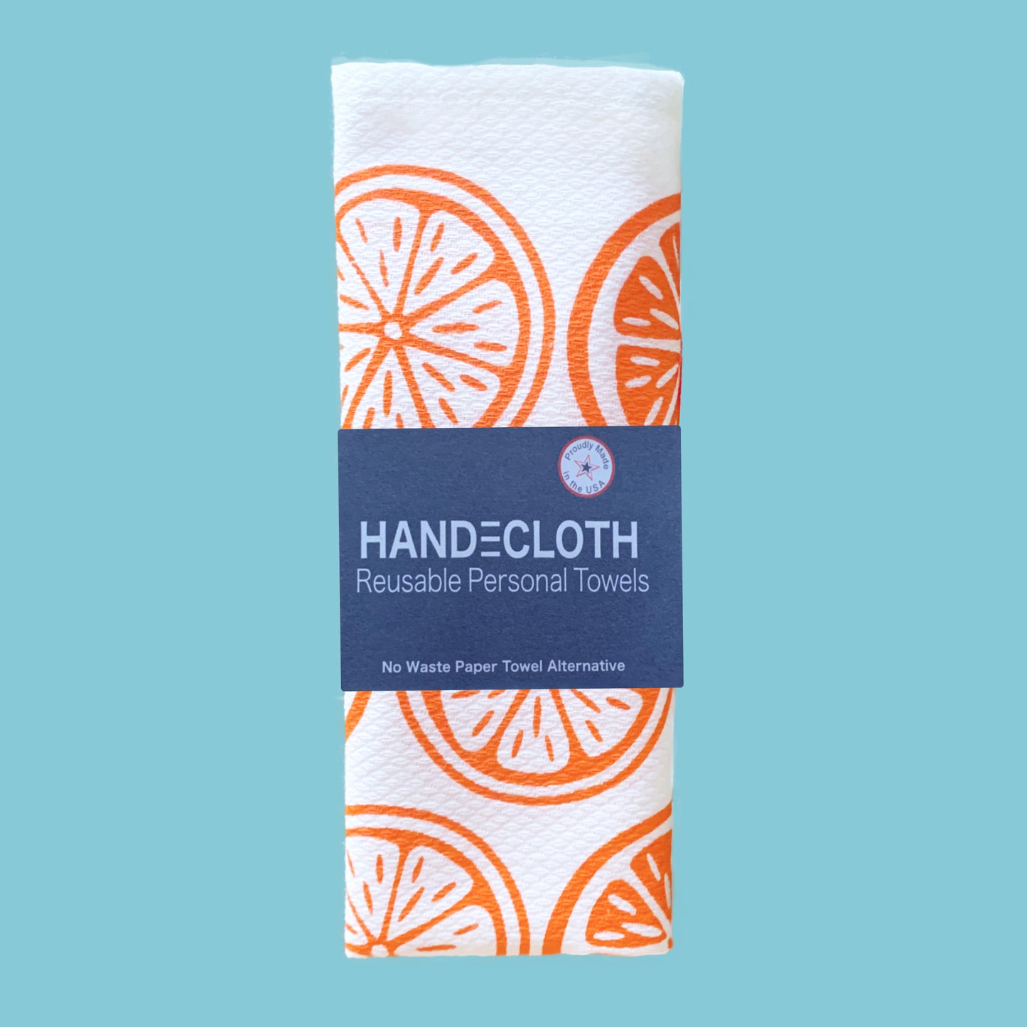 Kitchen Hand Towel with Orange Slices Prints Cotton Birdseye