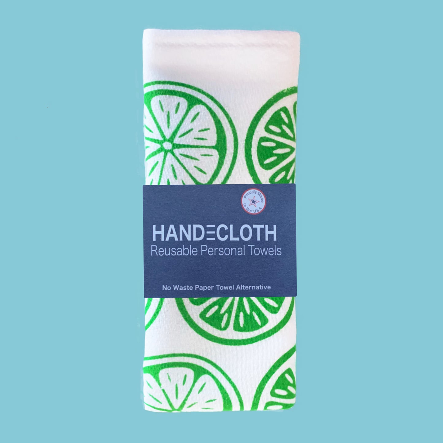 Cotton Reusable Paperless Towel with Lime Slice Prints