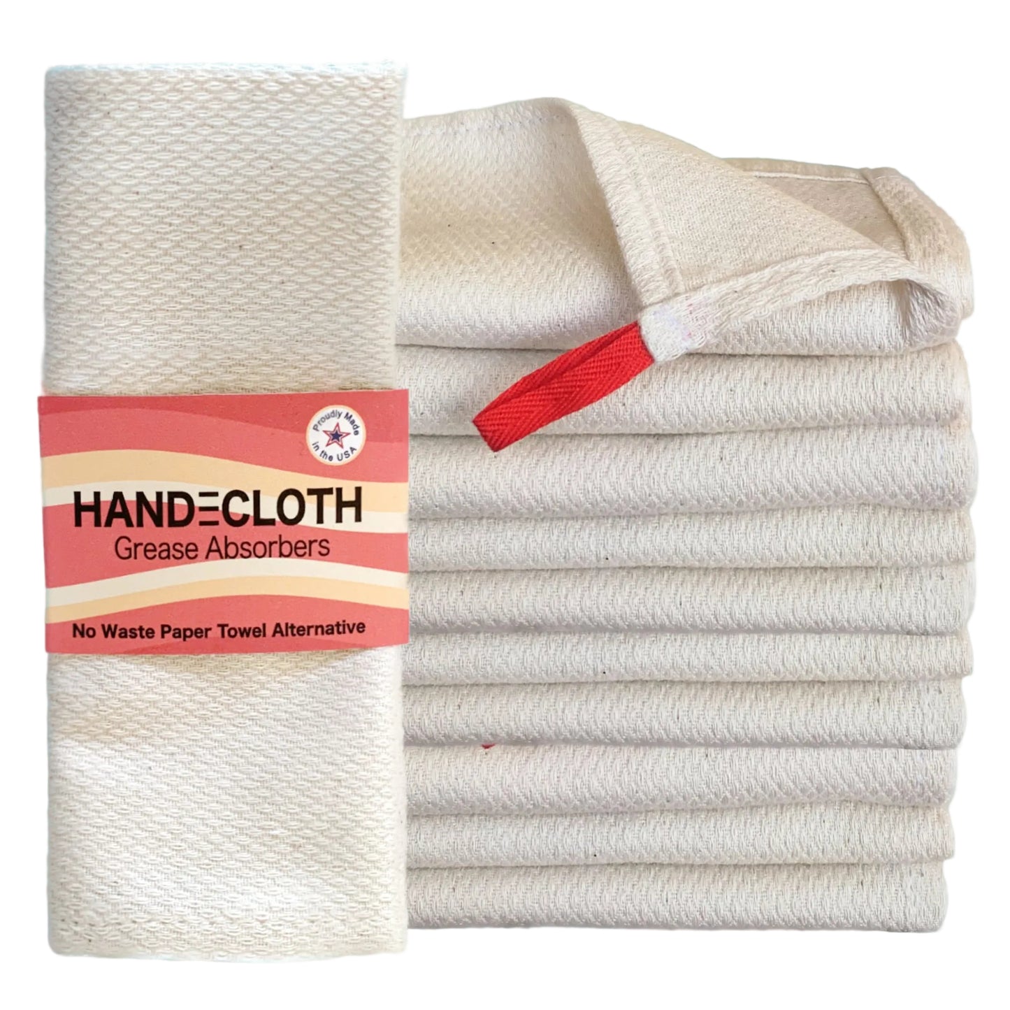 10 Pack of Handcloth Reusable Grease absorbing Organic Cotton Cloths
