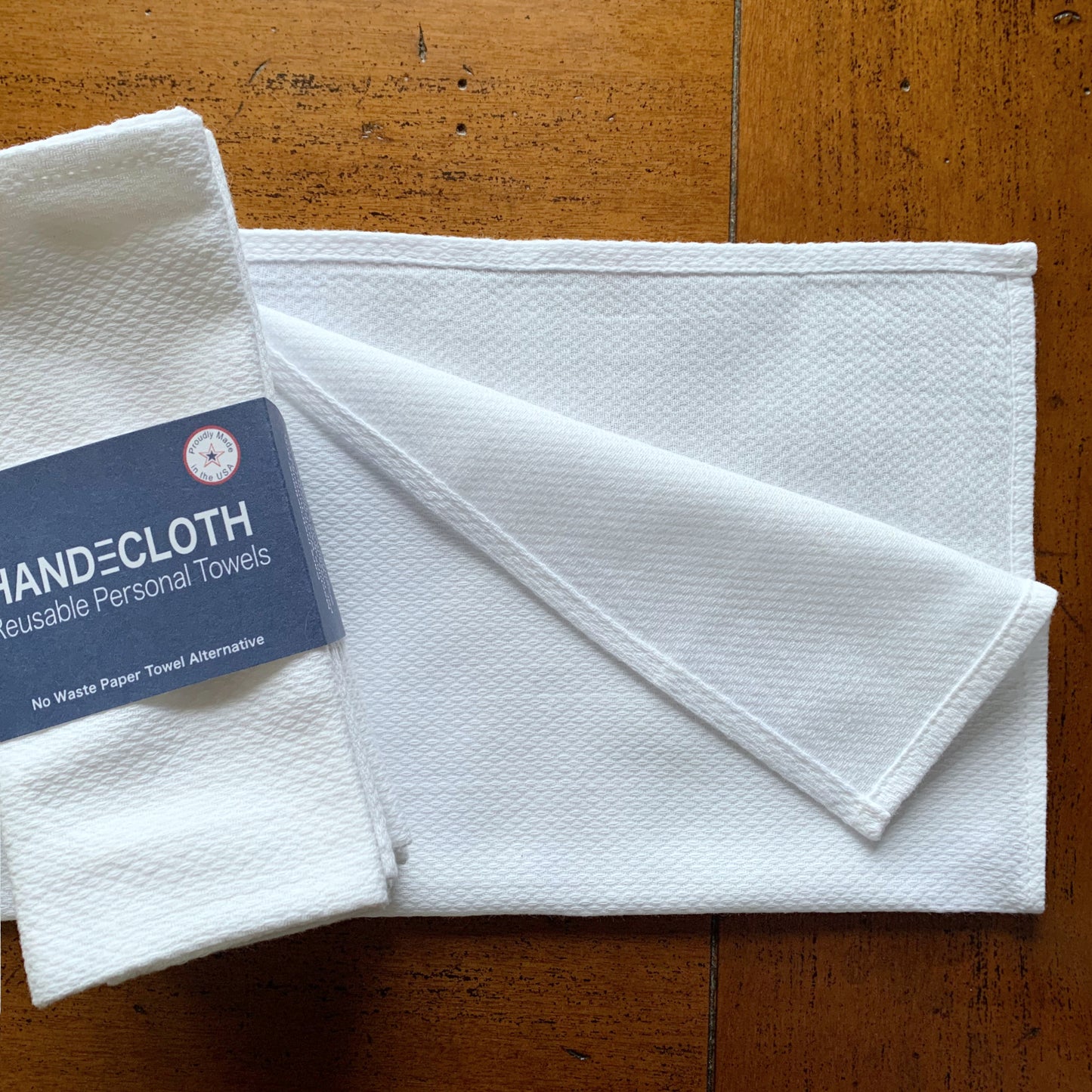 Handecloth Original White Reusable Paperless Towel BIRDSEYE Cloth with Hemmed Edges