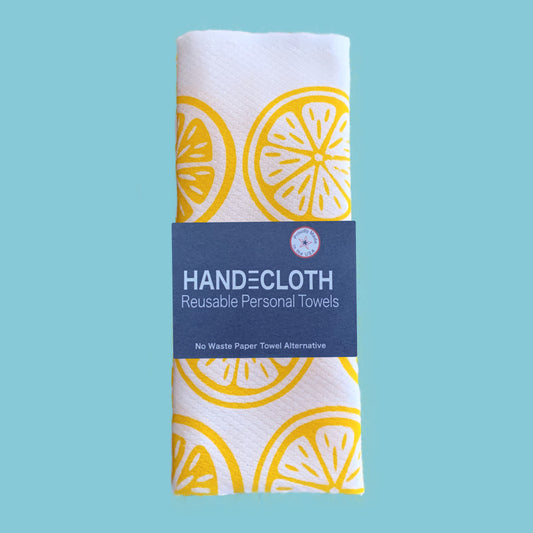 Sustainable Reusable Small  Cotton Kitchen Towels with Lemon Slices 