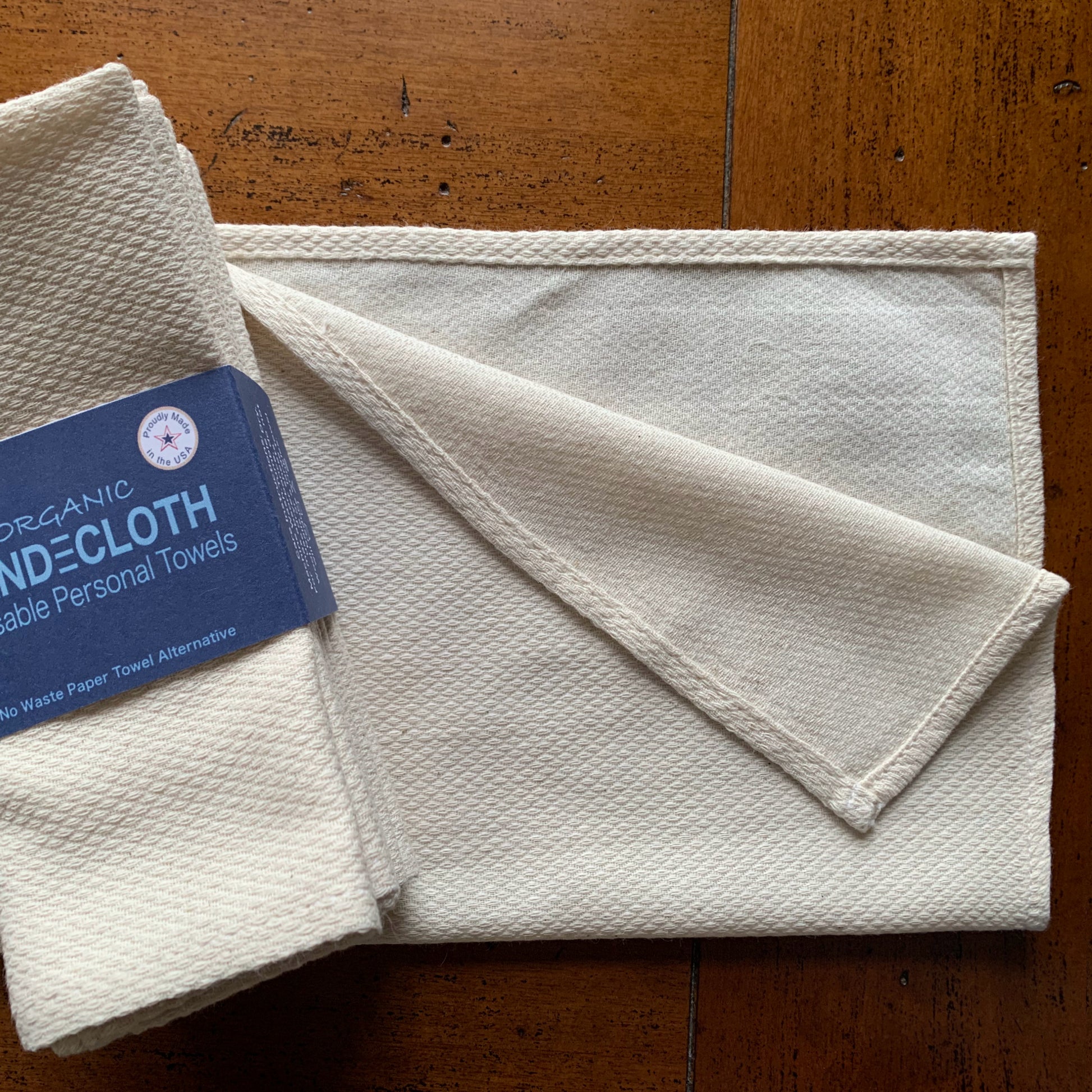 GOTS CERTIFIED ORGANIC COTTON HANDECLOTH REUSABLE PAPER TOWEL ALTERNATIVE