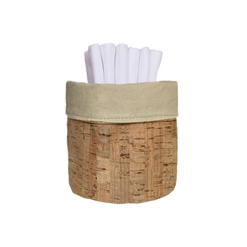 Reversible Cork and Khaki Fabric Basic Small  with Reusable Cloth Personal Hand Towels