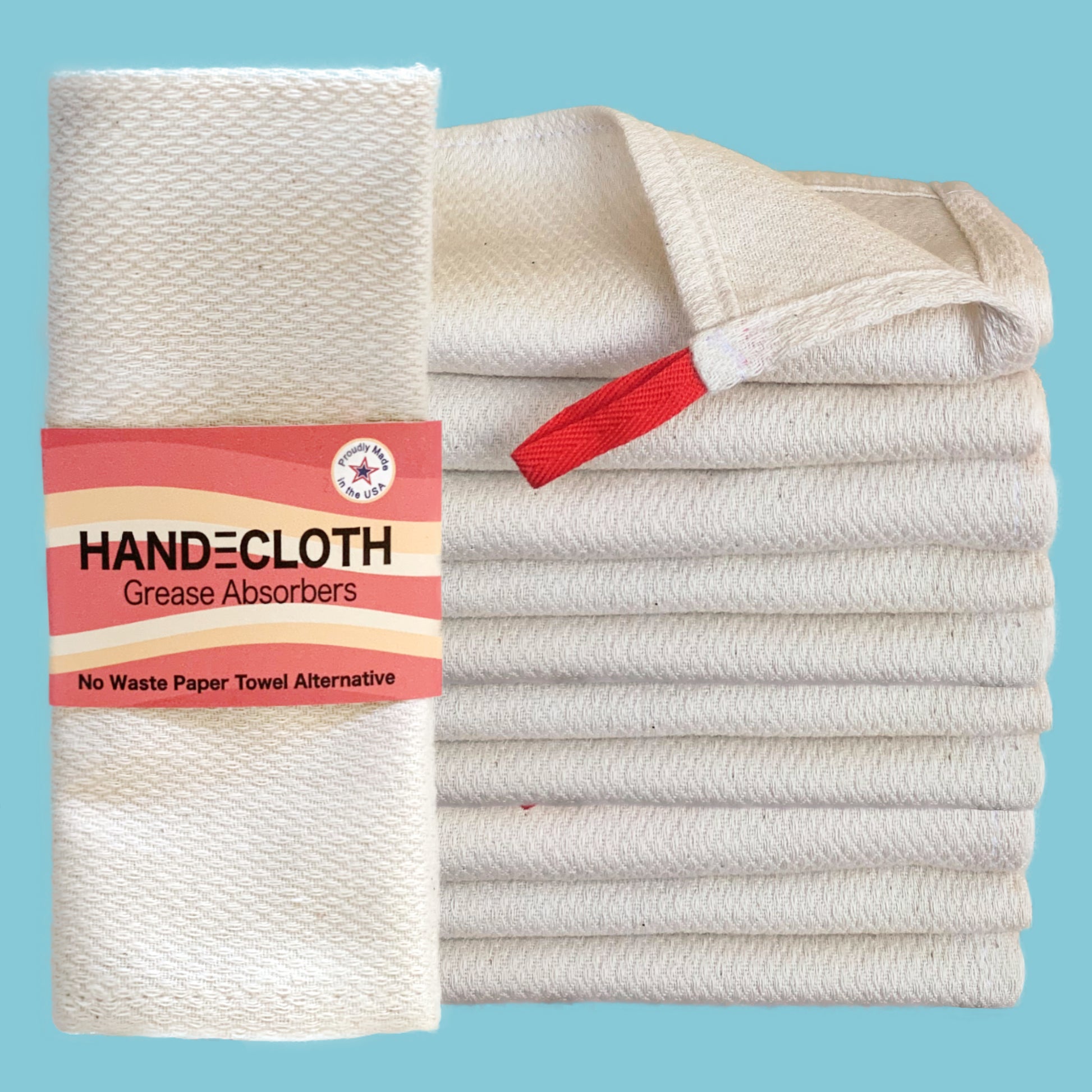 10 Pack of Handcloth Reusable Grease absorbing Organic Cotton Cloths