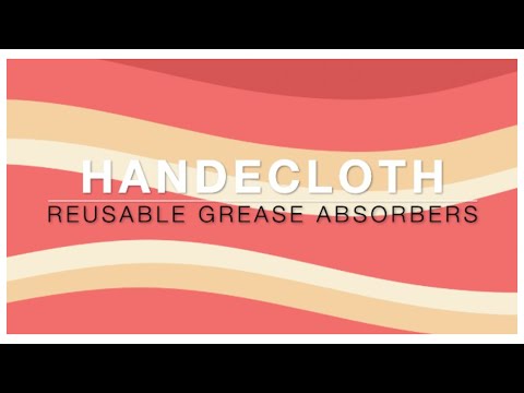 Demonstration of how to use the Handecloth reusable grease absorbers as an alterntive to singel use psper towels when frying food